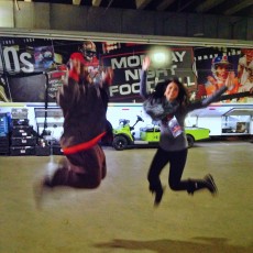 Jumping for joy before Monday Night Football