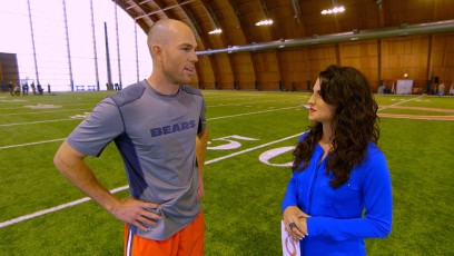 Interviewing Robbie Gould in the Walter Payton Center