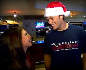 Interviewing Tom Brady at the Patriots' holiday party