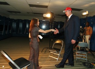 Interviewing Nate Solder after the 2011 NFL Draft [Photo Credit: David Silverman]