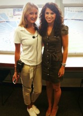 In the press box with television producer Rachel