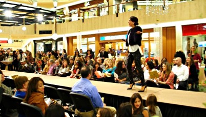 On the Bears' fashion show runway trying to up the bidding for charity