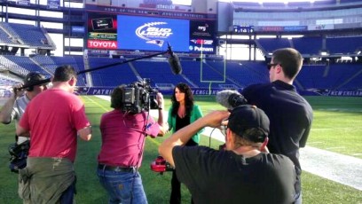 Shooting a behind-the-scenes piece for Bud Light at Gillette Stadium