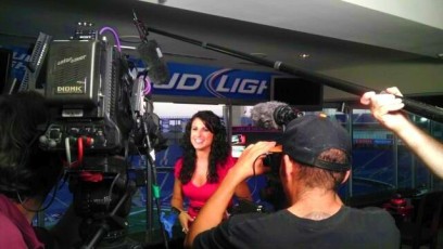 Shooting a piece on the VIP areas of Gillette Stadium