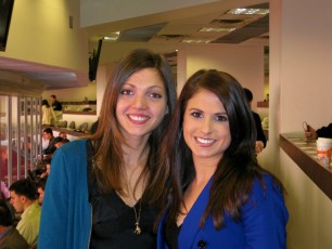 Press box at FedExField with CSNNE's Mary Paoletti