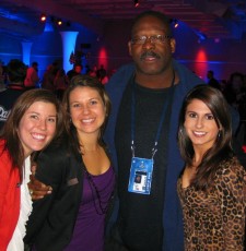 Pro Football Hall of Famer Andre Tippett and Pats' staff Kate & Lindsey