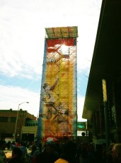 The nearly 100-foot tall tower in Super Bowl Village