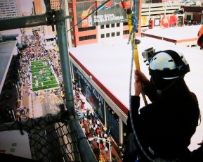 My view from nearly 100 feet in the air before ziplining in Indianapolis