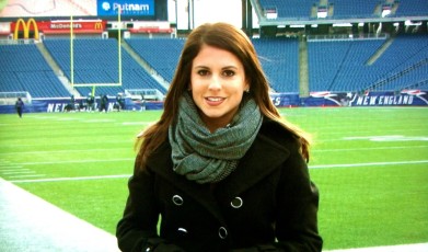 Shooting a practice report inside Gillette Stadium for Patriots Today