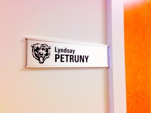 Office at Bears' headquarters at Halas Hall