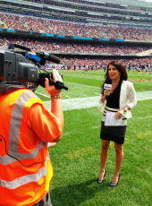 Reporting live from the sidelines at Soldier Field